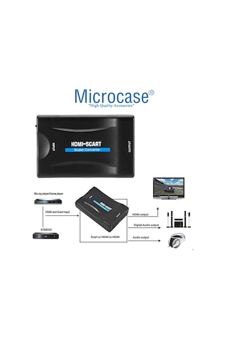 Microcase Hdmı To Scart Dönüştürücü Adaptör Siyah - Al2620