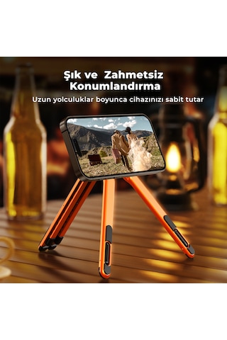 Alüminyum Katlanabilir Laptop Standı Ayarlanabilir Notebook Tablet Yükseltici 10-17.3 Inç Uyumlu Turuncu