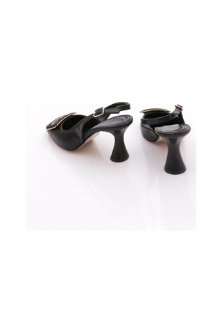 Dgn 24234 Kadin Arkasi Açik Topuklu Ayakkabi Siyah