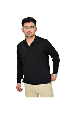 Dynamo Erkek Büyük Beden Mevsimlik Polo Yaka Sweatshirt 1-6830 Bgl-st04415 Siyah