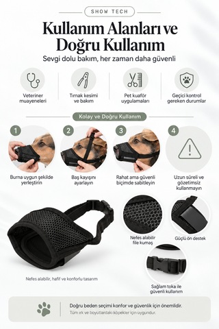 Showtech Comfort Köpek Ağızlığı Xlarge - Yarım Beden Ayarlanabilir Yüksek Koruma