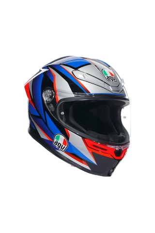 Agv K6 S Slashcut Blue Red Kapalı Kask