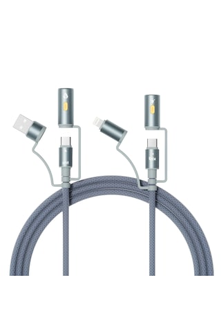 Bix Bx6ın1c 60w Led Fener Çok Fonksiyonlu Şarj Kablosu 1.2 Mt Gri 1.2 M