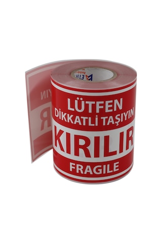 Büyük Boy Dikkat Kırılır Etiketi Fragile Label 100mm X 150mm 250 Adet