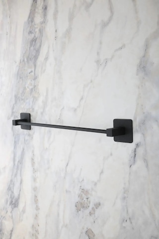 Primesegment Yapışkanlı Krom Banyo Havluluk Siyah