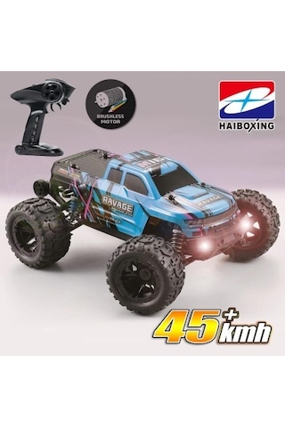 Haıboxıng RC 1/16 Ravage 45+ KM/H Sürat Uzaktan Kumandalı RC Model Araba RTR Elektrikli 4WD Brushless Fırçasız Offroad Truck Mavi