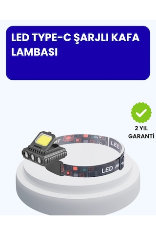 800 Lumen Led Kafa Lambası Cob Ve Xpe Led Type C Şarjlı Ayarlanabilir Diğer