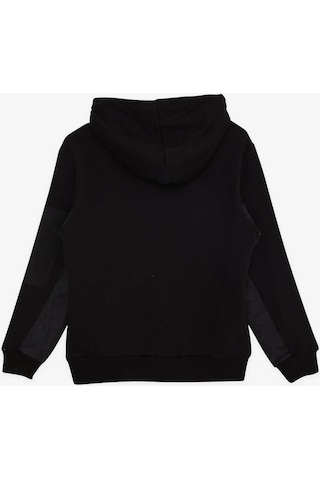 Breeze Girls & Boys Erkek Çocuk Sweatshirt Kapüşonlu Kolu Fermuar Detaylı 9-14 Yaş, Siyah-siyah Siyah