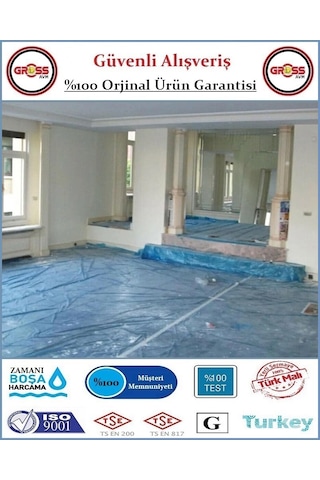 Boya Koruma Brandası - Zemin Koruma Örtüsü Kalın - Mavi - 30m2