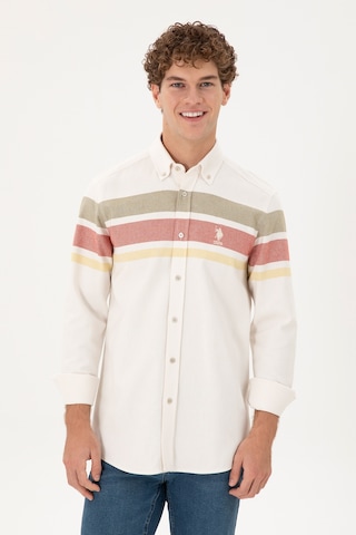 U.s. Polo Assn. Erkek Krem Gömlek Desenli 50291406-vr071 Krem