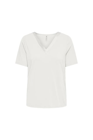 Only Onlfree S/s Split V-neck Top Jrs Kadın T-shirt 15368626 Ekru