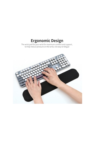 Reedark Ergonomik Klavye Bilek Destekçesi - Lycra Dokulu Hafıza Köpüğü - Ofis Ve Oyun - Pembe Renk - 46x8.5cm Diğer