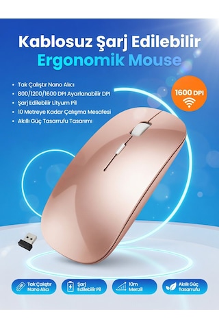 Şarj Edilebilir Kablosuz Mouse Dual Mode 1600 Dpı Ergonomik 2.4g Bluetooth Cns-gold 1 Şarj Edilebilir Kablosuz Mouse Dual Mode 1600 Dpı Ergonomik 2.4g Bluetooth Cns-gold 1