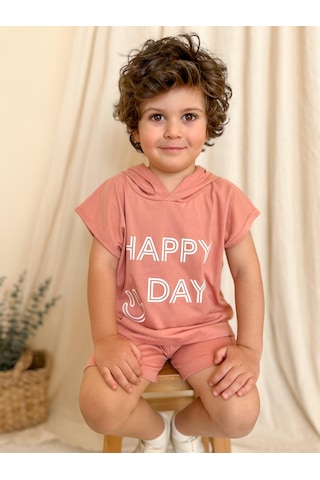 MiaBaby Kapüşonlu Yazlık Baskılı Takım 2404kpsnyzlyk Gülkurusu