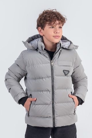 Pina Kids Nova Kumaş Kapüşonlu Erkek Çocuk Kışlık Mont Km2509 Gri
