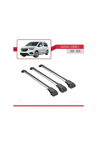 Vauxhall Combo E 2019-2023 Arası İle Uyumlu Ace-1 Ara Atkı Tavan Barı Gri 3 Adet Bar
