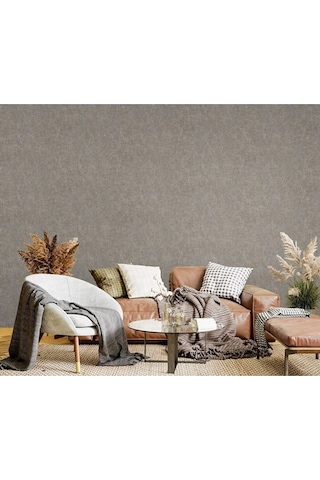 Muse Koleksiyonu 25105-5 Vizon Gri Textile Dokulu Duvar Kağıdı 1.06x15.6m, 16.5m²