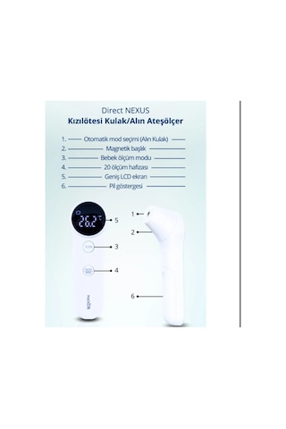 Direct Nexus Dual Kulaktan Ve Alından Ateş Ölçer Yeni -12459