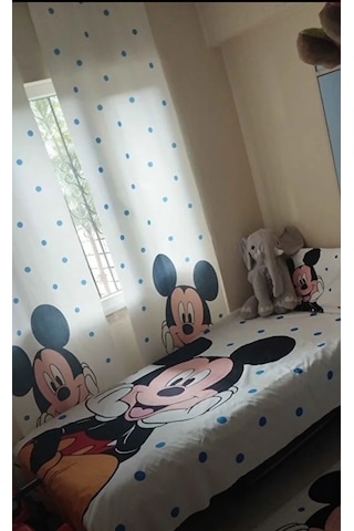 Mickey Miki Fare Dijital Baskı Yatak Örtüsü Yastık Kılıfı