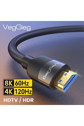 Premium 8k 60hz 4k 120hz Hdcp Arc Hdr Örgülü Hdmı 2.1 Kablo 3 Metre Diğer