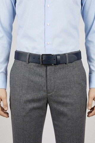 Firuze Tekstil Ltd Şti Hakiki Deri Erkek Spor Kemer - Kot Ve Jeans Pantolon Uyumlu 4.5 Cm Açık Lacivert