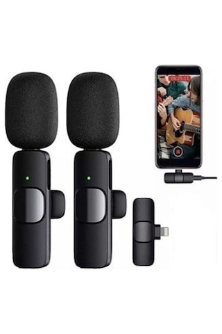 Skytek K9 Kablosuz İkili Yaka Mikrofonu Youtube Tik Tok Vlog Lightning Uyumlu