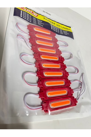 Parmak Led Lamba Parmak 12v Cob Kırmızı 10 Adet