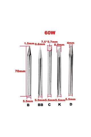 60W BB Tip Havya Ucu - Silver