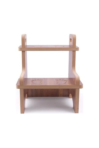 Kaymaz Ahşap Basamak Tabure - 36x36x40 Cm, Mdf Melamin Kaplama 100 Cm'ye Kadar
