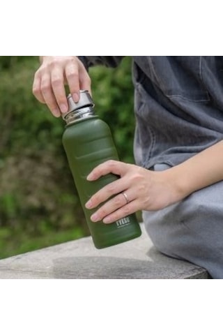 Paslanmaz Çelik Termos Su Şişesi 360ml Vakumlu Kapak Yeşil İthal Ürün Yeşil
