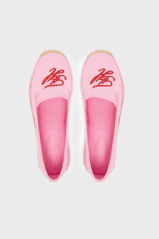 Tommy Hilfiger Logolu Nakış İşlemeli Kanvas Espadril Ayakkabı Kadın Ayakkabı Fw0fw09240 Tor Pembe