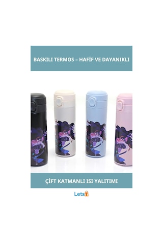 Anime Baskılı Paslanmaz Çelik Sızdırmaz Termos Çok Renkli