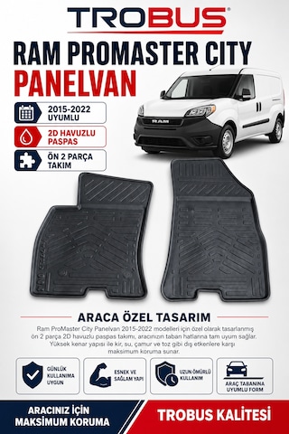 Trobus Ram Promaster City Panelvan 2015-2022 2d Havuzlu Paspas 2 Parça