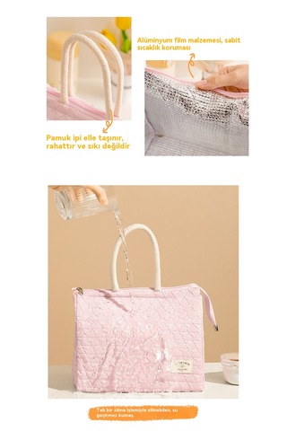 Termal Ve Soğuk Öğle Yemeği Çantası Çantası-pembe Pembe