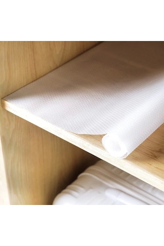 Sermat Eva Şeffaf Kaydırmaz Raf Dolap Ve Çekmece Örtüsü 45cm 5 Metre Beyaz