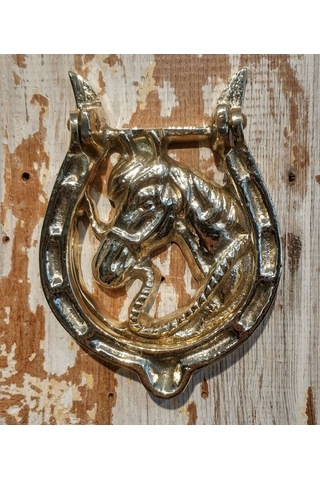 House2Home El Yapımı Pirinç At Nalı Kapı Tokmağı, Sarı Siyah