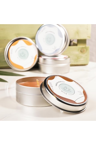 Mitr Tarçın Aromalı Metal Mum Çok Renkli