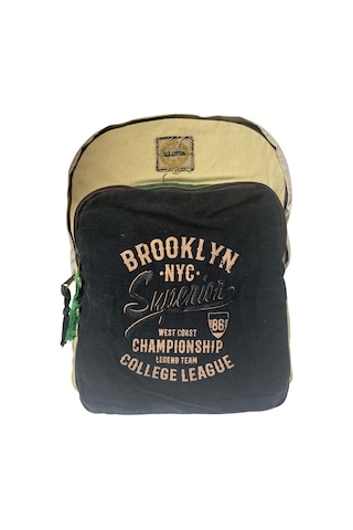 Old Cotton Cargo Kaliteli Tek Bölmeli Vintage Salaş Disayn Günlük Sırt Gezi Okul Kamp Çantası 32 Cm X 38 Cm Bej