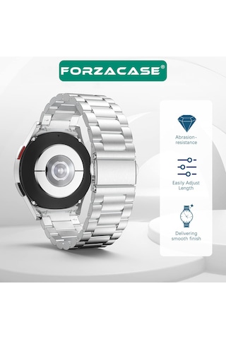 Forzacase Samsung Galaxy Watch 6 Classic 47mm İle Uyumlu Metal Baklalı Kordon Kayış - Fc790 Siyah