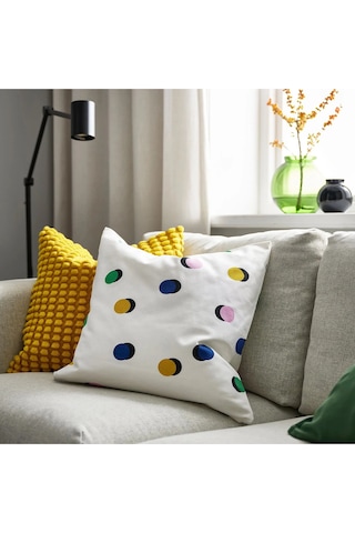 Ikea Rundkrassıng Beyaz 50x50 Cm Kırlent Kılıfı