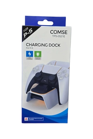 Ps5 Dualsense Işıklı Şarj Istasyonu Şarj Standı Beyaz 0521