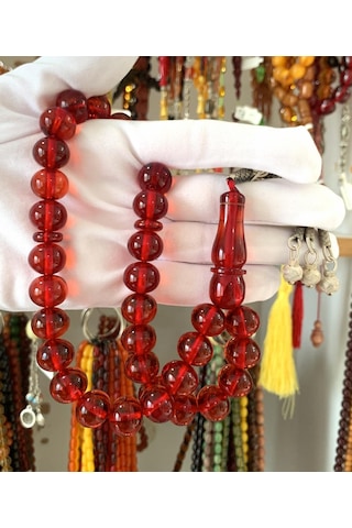 İri Boy Kırmızı Necef Katalin Tesbih