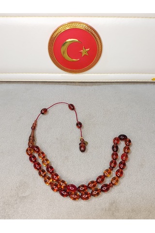 Ateş Kehribar Tesbih Usta Yapımı Beyzi Kesim 96541509