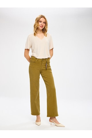 Faik Sönmez Wıdeleg Fit Gold Aksesuar Detaylı Elastanlı Jean Pantolon W27jpn001 Uw27jpn00154 Haki