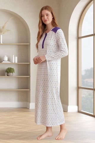 Mecit Pijama Mecit 6356 Mor Büyük Beden Kadın Gecelik
