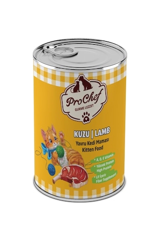 Prochef Kuzu Etli Kıyılmış Konserve Yavru Kedi Maması 12 x 415 G
