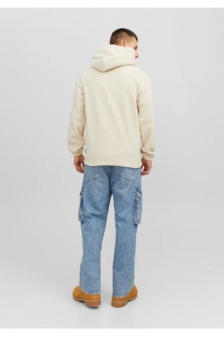 Jack & Jones Göğüs Baskılı Kapüşonlu Sweatshirt - Silverlake 12242470 Moonbeam Siyah