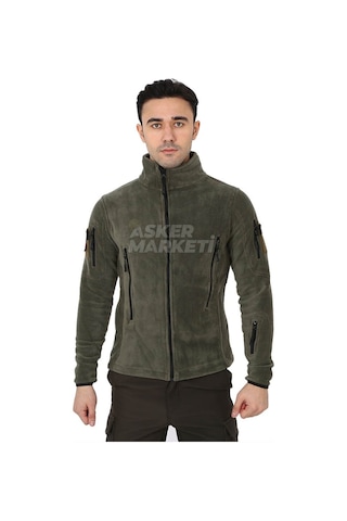 Haki Taktik Polar Hırka Yelek - Askeri Malzeme Haki