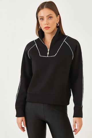 Shade Kadın Yarım Fermuarlı Oversize Sweatshirt Mb-5386 60251896 - Siyah