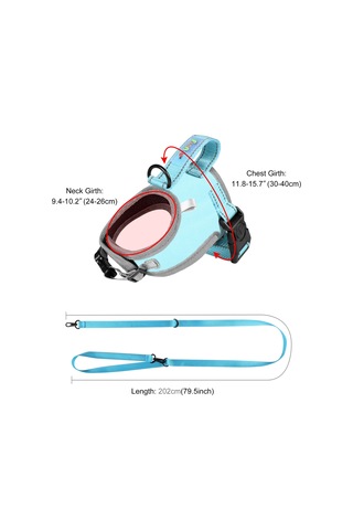 Funadd Traction Rope Reflective Breathable Nylon Pet Vest Dog Harness, Size: S Blue